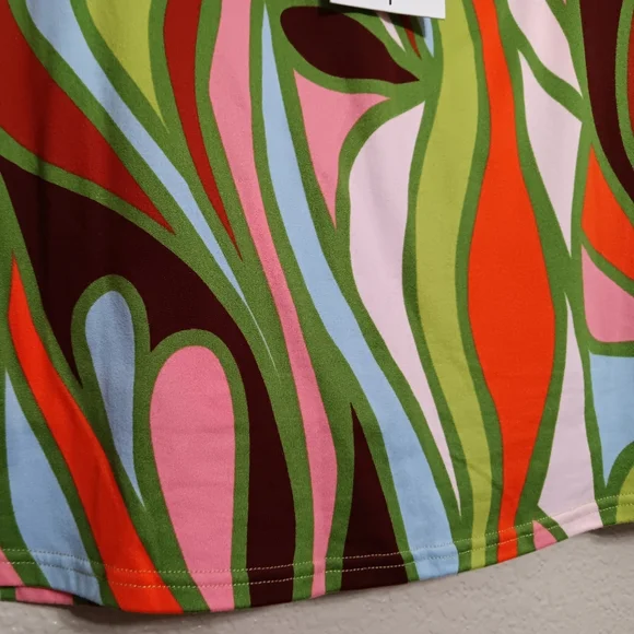 Lesley Evers Jersey Knit Lottie Skort in Jojo Green Psychedelic Print NEW